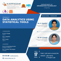 A National Level Workshop on Data Analytics using Statistical Tools 2024 Workshop Poster